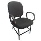 Cadeira Para Obeso Plus Size Com Braço Reforçada Até 170 Kg Anatômica Jserrano Preta