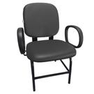 Cadeira Para Obeso Plus Size Com Braço Reforçada Até 170 Kg Anatômica material sintético Preta Cadeira Para Obeso Plus Size Com Braço Reforçada Até 170 Kg Anatômica material sintético Preta