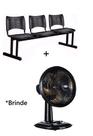 Cadeira para recepção Plástica 3 Lugares Leve Mais Brinde Ventilador VentiMais 30cm Cadeira para recepção Plástica 3 Lugares Leve Mais Brinde Ventilador VentiMais 30cm