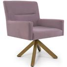 Cadeira Para Sala Angel Giratória Giromad Veludo Rose - Nexta Casa