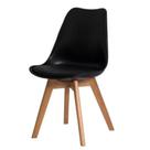 Cadeira Para Sala De Estar Saarinen Leda Sked Lena Base Wood Design Preta Cadeira Para Sala De Estar Saarinen Leda Sked Lena Base Wood Design Preta