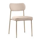 Cadeira para Sala de Jantar Bouclê Design Aço Carbono Lavinia Bege/Areia/Champagne Cadeira para Sala de Jantar Bouclê Design Aço Carbono Lavinia Bege/Areia/Champagne