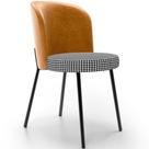 Cadeira Para Sala de Jantar Cozinha Estofada Gavi L02 material sintético Whisky Pied Poule - Lyam Decor