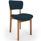 Cadeira Para Sala de Jantar Cozinha Living Estofada Dara L02 Suede Azul Marinho - Lyam Decor Cadeira Para Sala de Jantar Cozinha Living Estofada Dara L02 Suede Azul Marinho - Lyam Decor
