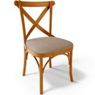 Cadeira Para Sala de Jantar e Estar Living Estofada Ávila L02 Linho Bege Escuro - Lyam