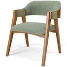 Cadeira Para Sala De Jantar E Estar Living Estofada Suran L02 Bouclê Oliva - Lyam