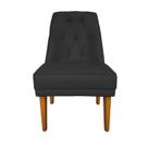 Cadeira Para Sala De Jantar Escritório Estofada Berlim Retro Suede Preto Eli Móveis e Decoração