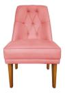 Cadeira Para Sala De Jantar Escritório Estofada Berlim Retro Suede Rosa Eli Móveis e Decoração