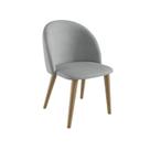Cadeira para Sala de Jantar Escritório Estofada Madeira Maciça Ergonômica Ediane Cinza/Mel