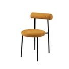 Cadeira para Sala de Jantar Escritório Redonda Estofada Base em Aço Roll Marrom/Caramelo