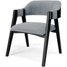Cadeira Para Sala de Jantar Estar Living Estofada Suran L02 Preto Bouclê Cinza - Lyam Decor Cadeira Para Sala de Jantar Estar Living Estofada Suran L02 Preto Bouclê Cinza - Lyam Decor