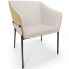 Cadeira Para Sala De Jantar Estar Living Olívia L02 Linho Cru material sintético Fendi
