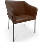 Cadeira Para Sala de Jantar Estar Living Olívia L02 material sintético Marrom - Lyam Decor