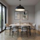 Cadeira para Sala de Jantar Estofada Pés Aço Cinza Eva 80x51x53,5cm Cadeira para Sala de Jantar Estofada Pés Aço Cinza Eva 80x51x53,5cm