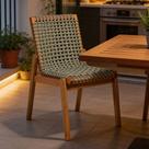 Cadeira Para Sala de Jantar Varanda Gourmet Trammare C07 Corda Verde Oliva - Lyam Decor