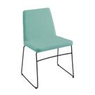 Cadeira Paris Linho Azul Turquesa 80x46x50 cm Daf Mobiliário