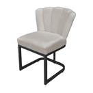 Cadeira Pétala Base Industrial Preta Veludo Bege - Vallisa Decor Cadeira Pétala Base Industrial Preta Veludo Bege - Vallisa Decor