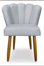 Cadeira Pétala Sala de Estar, Salão Beleza, Luxo Conforto e Elegância - Suede- (Cinza) - JRC Móveis