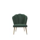 Cadeira Petala Veludo Verde Base Aço Dourado 85x64x63 cm Daf
