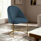 Cadeira Poltrona Orgânica Base Metálica Para Sala de Jantar Veludo Moon Cadeira Poltrona Orgânica Base Metálica Para Sala de Jantar Veludo Moon