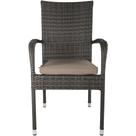 Cadeira Porto Rattan de Alumínio PE Marrom Just Home Collection