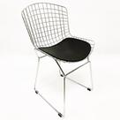Cadeira pra cozinha Bertoia maciça cromada assento preto - Poltronas do Sul