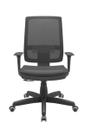 Cadeira Presidente Brizza NR17 Mecanismo Relax Com Encosto em Tela Assento Material Sintético Plaxmetal Preto