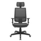 Cadeira Presidente Escritório Giratória Brizza BackSystem Plaxmetal NR17 Braços 3D Material Sintético Preta Cadeira Presidente Escritório Giratória Brizza BackSystem Plaxmetal NR17 Braços 3D Material Sintético Preta