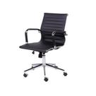 Cadeira Preta Escritório Diretor Eames Couro 3301 Baixa Cadeira Preta Escritório Diretor Eames Couro 3301 Baixa