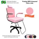 Cadeira Profissional para Cabeleireiro Salão de Beleza e Barbeiro Iniciante Encosto Fixo Barbearia com Regulagem de Altura Sobe e Desce Confortável