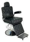 Cadeira Reclinável Barbeiro E Salão Hidráulico Redondo Cor Preto Croco Cadeira Reclinável Barbeiro E Salão Hidráulico Redondo Cor Preto Croco