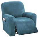 Cadeira Reclinável com Capa Elástica de Veludo H.VERSAILTEX - Azul