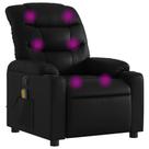 Cadeira reclinável de massagem vidaXL em material sintético preto com massagem Cadeira reclinável de massagem vidaXL em material sintético preto com massagem