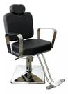 Cadeira Reclinável Para salão base quadrada estofado Preto acetinado Cadeira Reclinável Para salão base quadrada estofado Preto acetinado