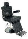Cadeira Reclinável Suíça Com Base Hidráulica Estofado Preto croco