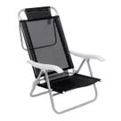 Cadeira Reclinável Sunny 6 Posições Em Alumíno Para Praia Piscina Camping Preta - 063007 Belfix