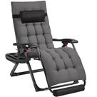 Cadeira Reclinável Zero Gravity Dobrável Yaheetech 26" Cinza Cadeira Reclinável Zero Gravity Dobrável Yaheetech 26" Cinza