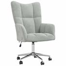 Cadeira relaxante vidaXL Estofada em Veludo Cinza Claro Cadeira relaxante vidaXL Estofada em Veludo Cinza Claro