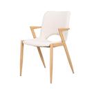 Cadeira Riviera Cinza Claro com Braço Madeira Moderna Waw design