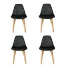 Cadeira Saarinen Colmeia Solid Wood 131PPF PRETA KIT 4 UN