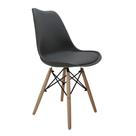 Cadeira Saarinen DSW Sala de Jantar Preta com Base de Madeira Elegante e moderna Cadeira Saarinen DSW Sala de Jantar Preta com Base de Madeira Elegante e moderna
