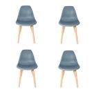 Cadeira Saarinen Solid Wood 131PP AZUL KIT 4 UN