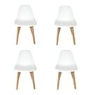 Cadeira Saarinen Solid Wood 131PP BRANCA KIT 4UN