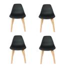 Cadeira Saarinen Solid Wood 131PP PRETA KIT 4 UN