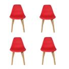 Cadeira Saarinen Solid Wood 131PP VERMELHA KIT 4 UN