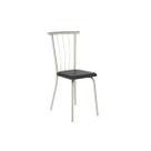 Cadeira Sala de Jantar 154 Aço Kit 2 Uni Prata - Assento Courano Preto - Carraro