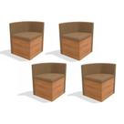 Cadeira Sala de Jantar 4CAD800 Kit 4 Un Freijó/Suede Caramelo - Kappesberg Cadeira Sala de Jantar 4CAD800 Kit 4 Un Freijó/Suede Caramelo - Kappesberg