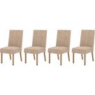 Cadeira Sala de Jantar Anne Kit 4 Un Nature/Courano/Creme - Henn