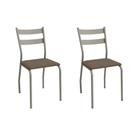 Cadeira Sala de Jantar Bali 2C141NK Aço Kit 2 Un Niquel/Suede Cappuccino - Kappesberg