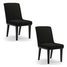 Cadeira Sala de Jantar Base Madeira Preto Kit 2 Sofia Suede